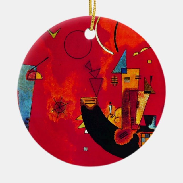 Kandinsky Mit und Gegen Ceramic Tree Decoration (Front)