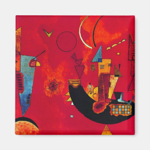 Kandinsky Mit und Gegen Red Abstract Painting Magnet