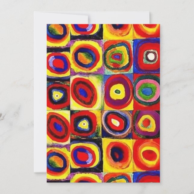 Kandinsky Modern Squares Circles Colourful Invitation (Front)