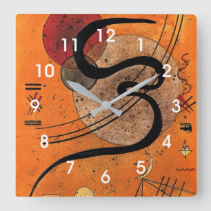 Kandinsky - Mood Line, colourful abstract art Square Wall Clock