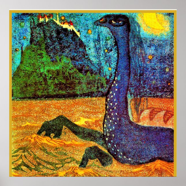 Kandinsky - Moonlit Night, famous artwork Poster (Front)