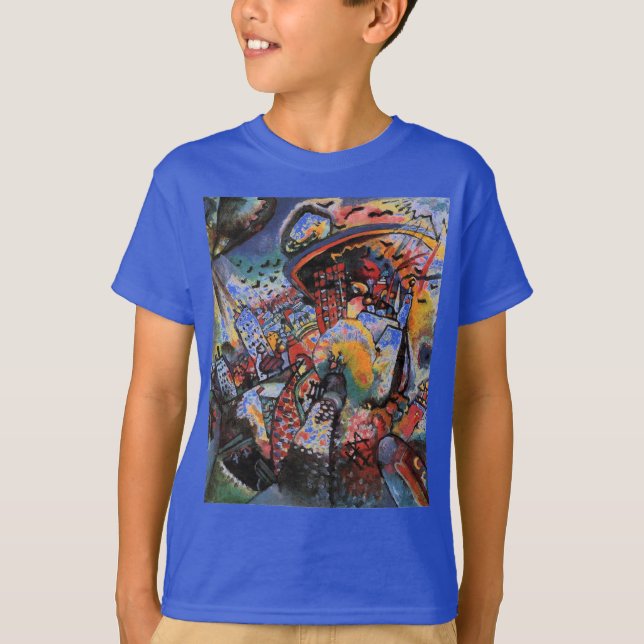 Kandinsky Moscow I Cityscape Abstract Deep Royal T-Shirt (Front)