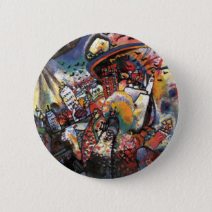 Kandinsky Moscow I Cityscape Abstract Painting 6 Cm Round Badge