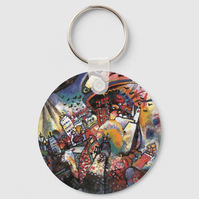 Kandinsky Moscow I Cityscape Abstract Painting Key Ring (Front)
