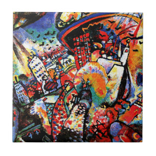 Kandinsky - Moscow I, colourful cityscape Tile