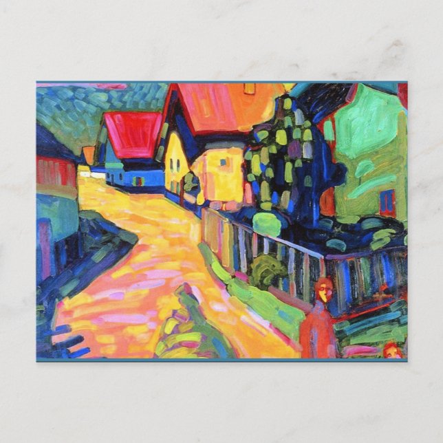 Kandinsky - Murnau Street with Women, 1908 artwork Postcard (Front)