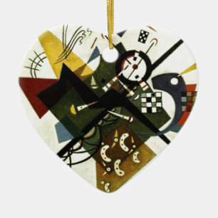 Kandinsky On White II Ceramic Tree Decoration