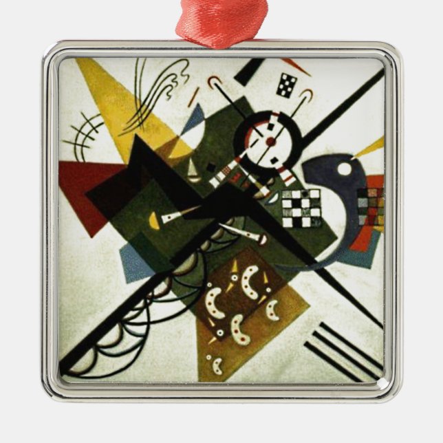 Kandinsky On White II Metal Tree Decoration (Front)