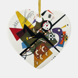 Kandinsky On White Two Abstract Painting Ceramic Tree Decoration