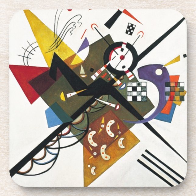Kandinsky On White Two Abstract Painting Coaster (Front)