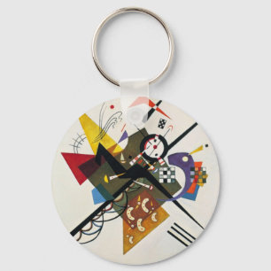 Kandinsky On White Two Abstract Painting Key Ring