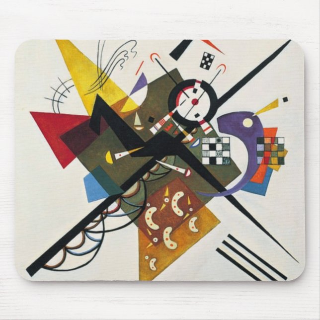 Kandinsky On White Two Abstract Painting Mouse Pad (Front)