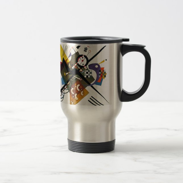 Kandinsky On White Two Abstract Painting Travel Mug (Right)