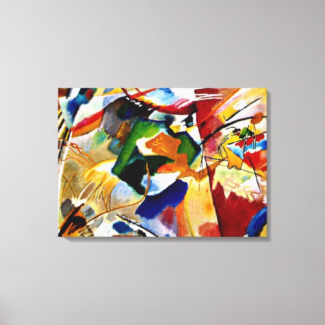 Kandinsky - Painting with Green Centre Canvas Print (Front)