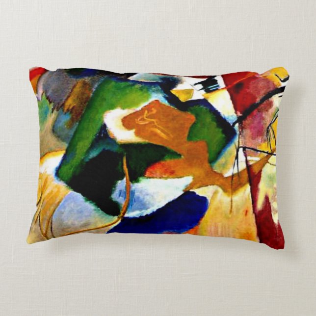 Kandinsky - Painting with Green Centre Decorative Cushion (Back)