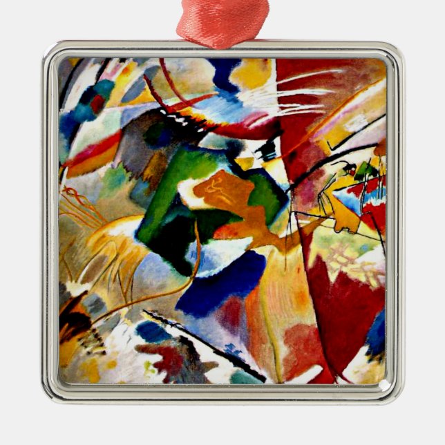 Kandinsky - Painting with Green Centre Metal Tree Decoration (Front)