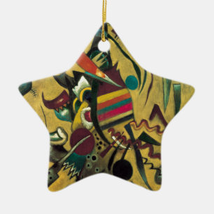 Kandinsky Points Abstract Canvas Painting Ceramic Tree Decoration