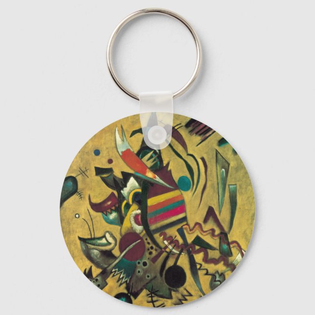 Kandinsky Points Abstract Canvas Painting Key Ring (Front)
