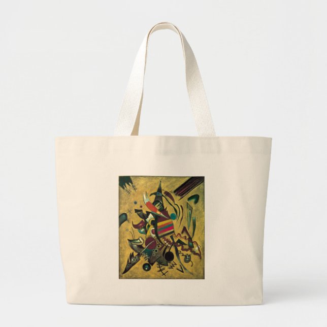 Kandinsky Points Abstract Canvas Painting Large Tote Bag (Front)