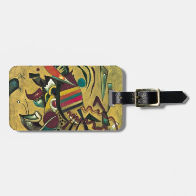 Kandinsky Points Abstract Canvas Painting Luggage Tag (Front Horizontal)