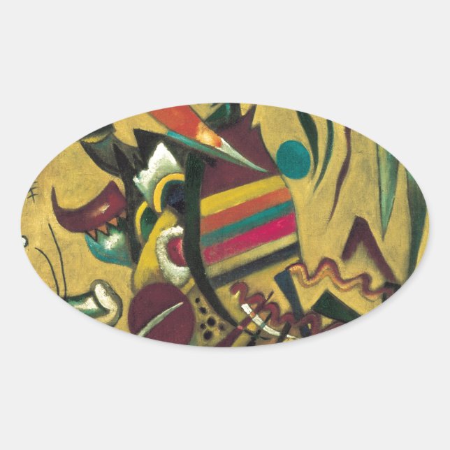 Kandinsky Points Abstract Canvas Painting Oval Sticker (Front)
