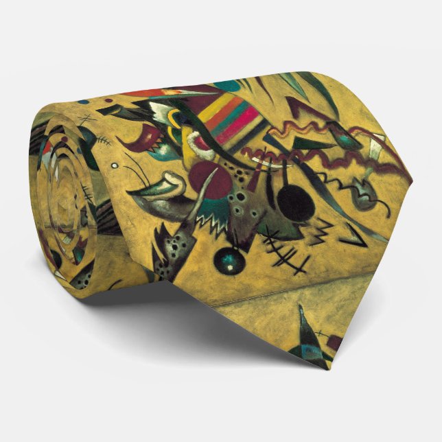 Kandinsky Points Abstract Canvas Painting Tie (Rolled)