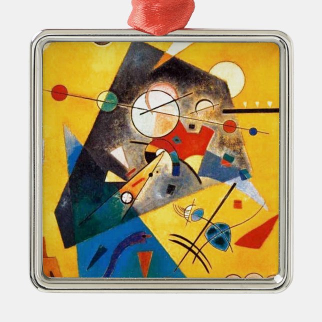Kandinsky Quiet Harmony Abstract Art Metal Tree Decoration (Front)