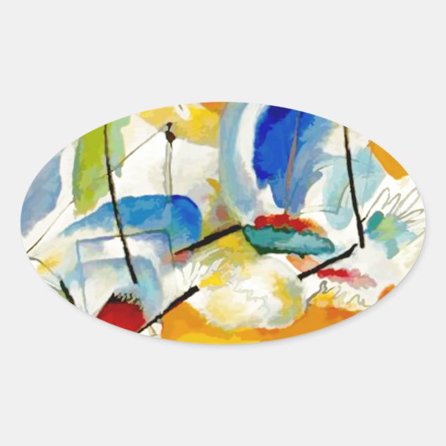 Kandinsky Sea Battle 1913 Oval Sticker (Front)