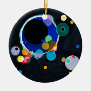 Kandinsky Several Circles Abstract Ceramic Tree Decoration