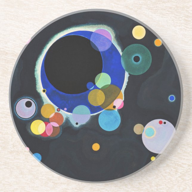 Kandinsky Several Circles Abstract Coaster (Front)