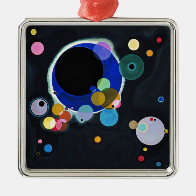 Kandinsky Several Circles Abstract Metal Tree Decoration (Front)