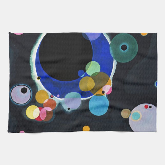 Kandinsky Several Circles Abstract Tea Towel (Horizontal)