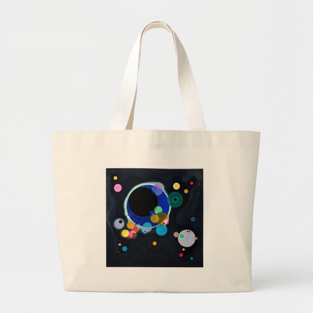 Kandinsky Several Circles Artwork Large Tote Bag (Front)