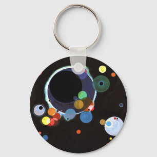 Kandinsky - Several Circles, famous painting, Key Ring