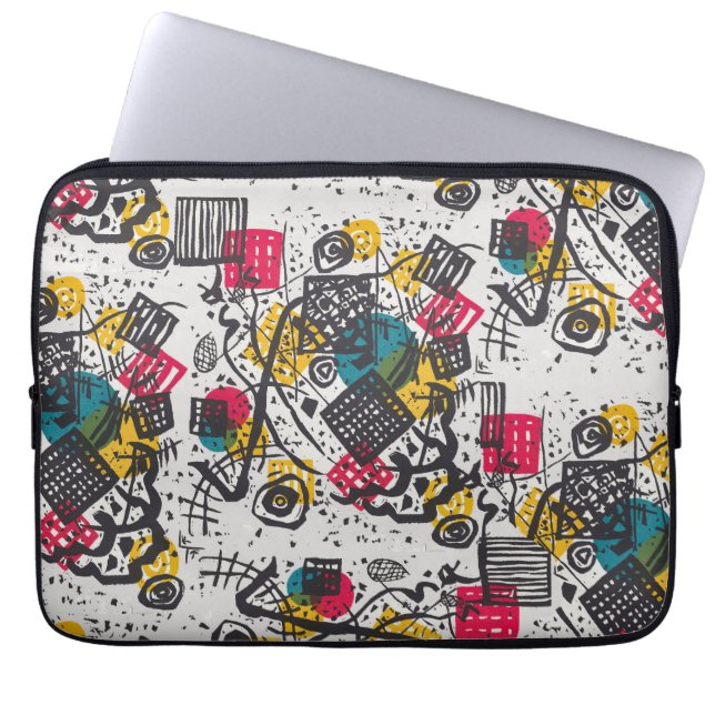 Kandinsky Small Worlds V Abstract Classic Laptop Sleeve (Front)