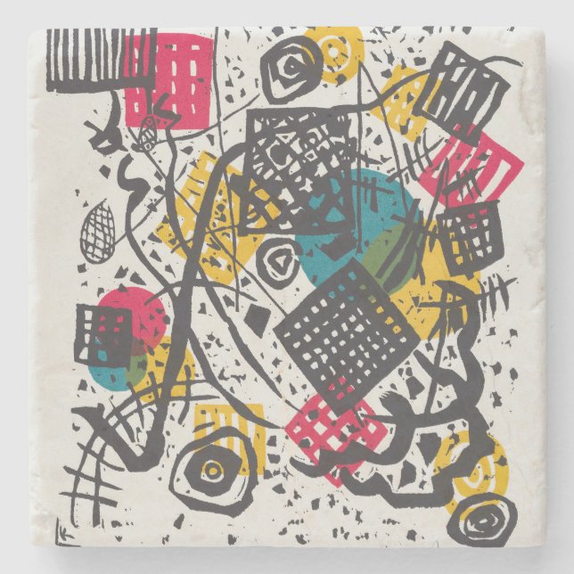 Kandinsky Small Worlds V Abstract Classic Stone Coaster (Front)