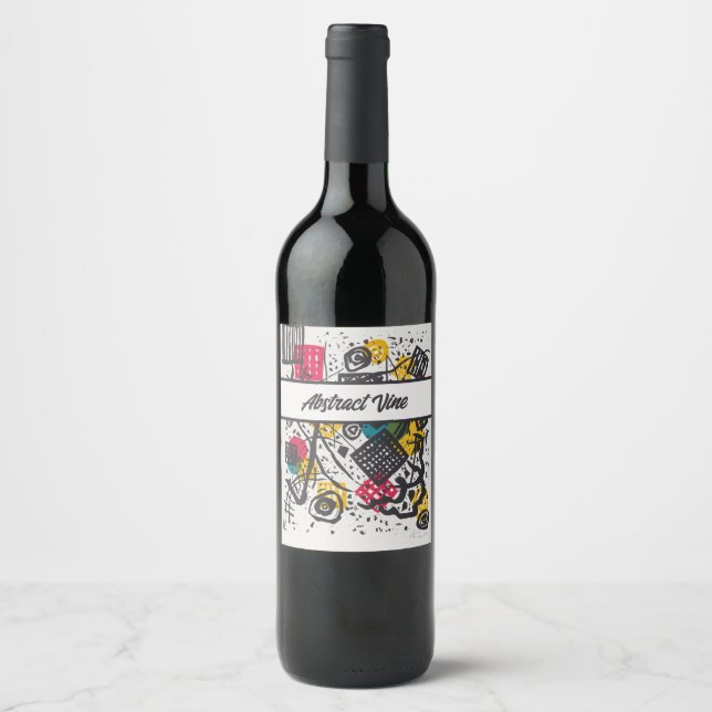 Kandinsky Small Worlds V Abstract Classic Wine Label (Front)