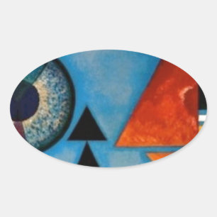 Kandinsky Soft Hard Abstract Oval Sticker