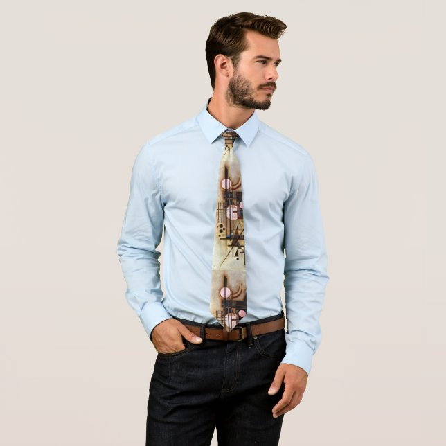 Kandinsky Softened Construction Abstract Art Tie (In Situ)