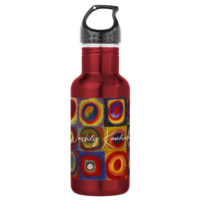 Kandinsky Squares Concentric Circles Abstract Art 532 Ml Water Bottle (Front)
