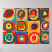 Kandinsky Squares Concentric Circles Poster