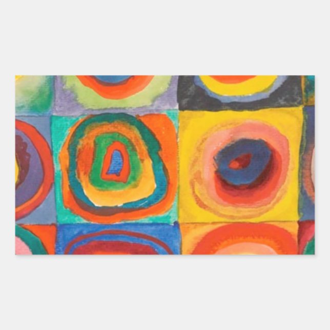Kandinsky Squares Concentric Circles Rectangular Sticker (Front)