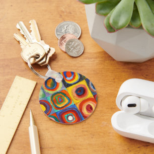 Kandinsky - Squares with Concentric Circles Key Ring