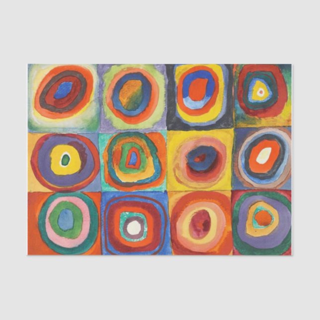 Kandinsky - Squares with Concentric Circles Tissue Paper (Front)
