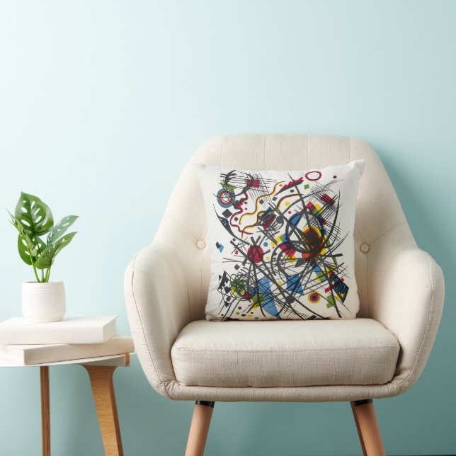 Kandinsky Style Abstract Fine Art Throw Pillow (Chair)