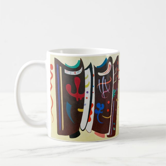 Kandinsky Supplemented Brown Abstract Painting Coffee Mug (Left)