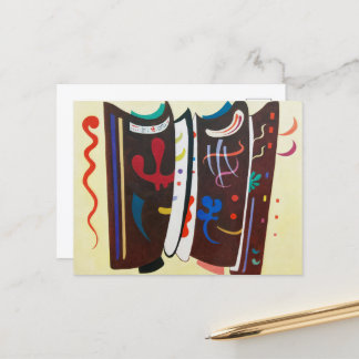 Kandinsky Supplemented Brown Abstract Painting Postcard