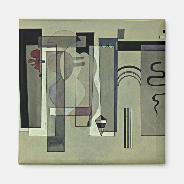 Kandinsky - Surfaces Meeting, abstract art Magnet (Front)