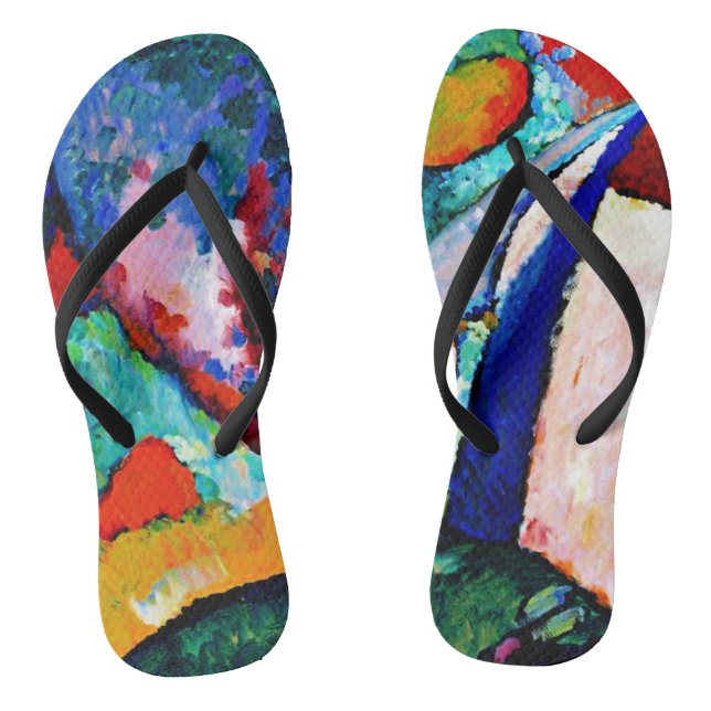 Kandinsky - The Waterfall, colourful artwork, Jandals (Footbed)