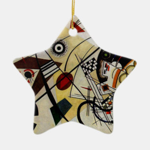 Kandinsky Transverse Unbroken Line Ceramic Tree Decoration